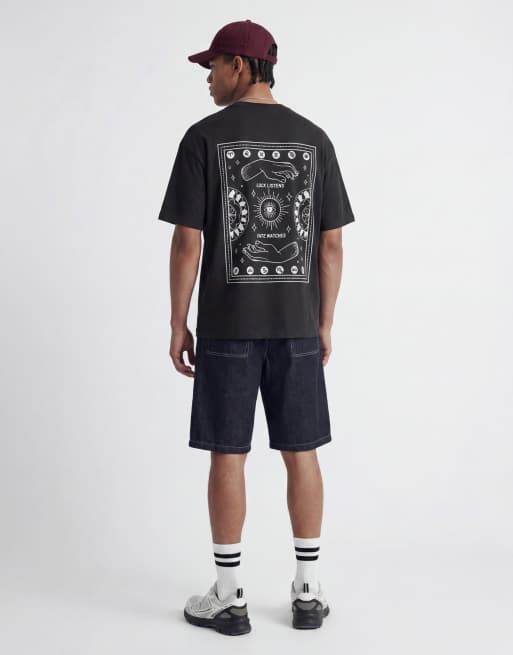Jack & Jones - T-shirt oversize nera con stampa di zodiaco sul retro, 3 di 5