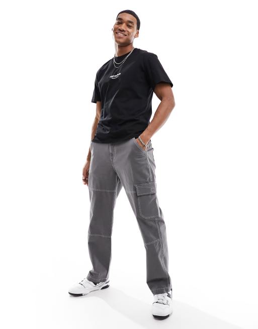 Jack & Jones - T-shirt oversize nera con stampa Originals , 4 di 4