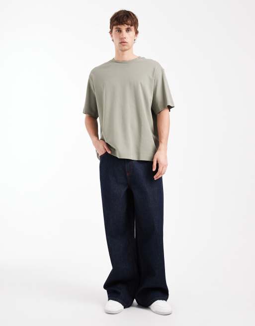 Jack & Jones - T-shirt oversize pesante da 200 g/m² kaki, 2 di 5