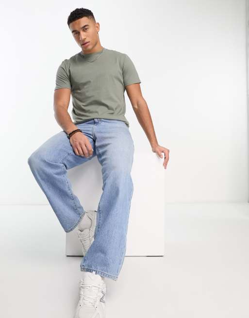 Jack & Jones - T-shirt oversize verde polvere, 3 di 4