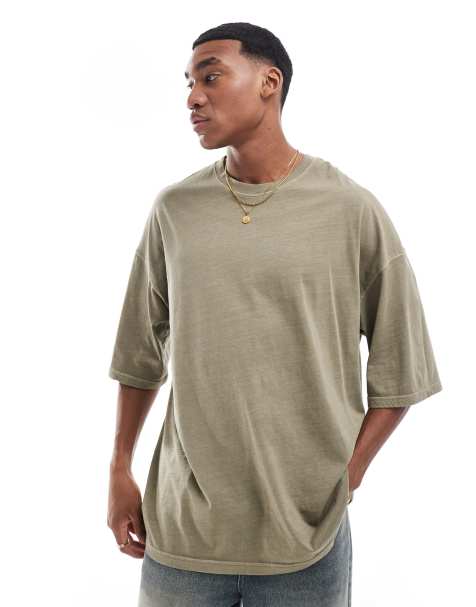 Jack & Jones - T-shirt super oversize kaki slavato - view 1