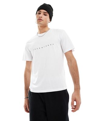 Jack & Jones t-shirt with central logo in white