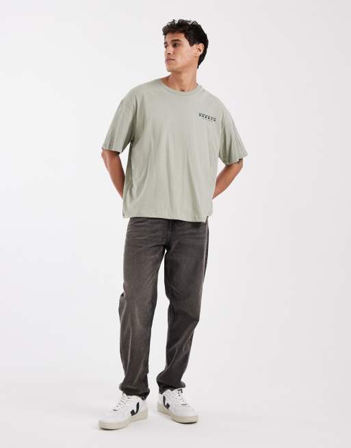 Jack & Jones T-shirt with japanese backprint in sage green | ASOS