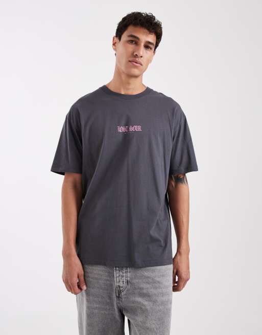 Jack & Jones T-shirt with lost soul backprint in charcoal, 3 of 5