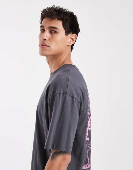 Jack & Jones T-shirt with lost soul backprint in charcoal, 4 of 5