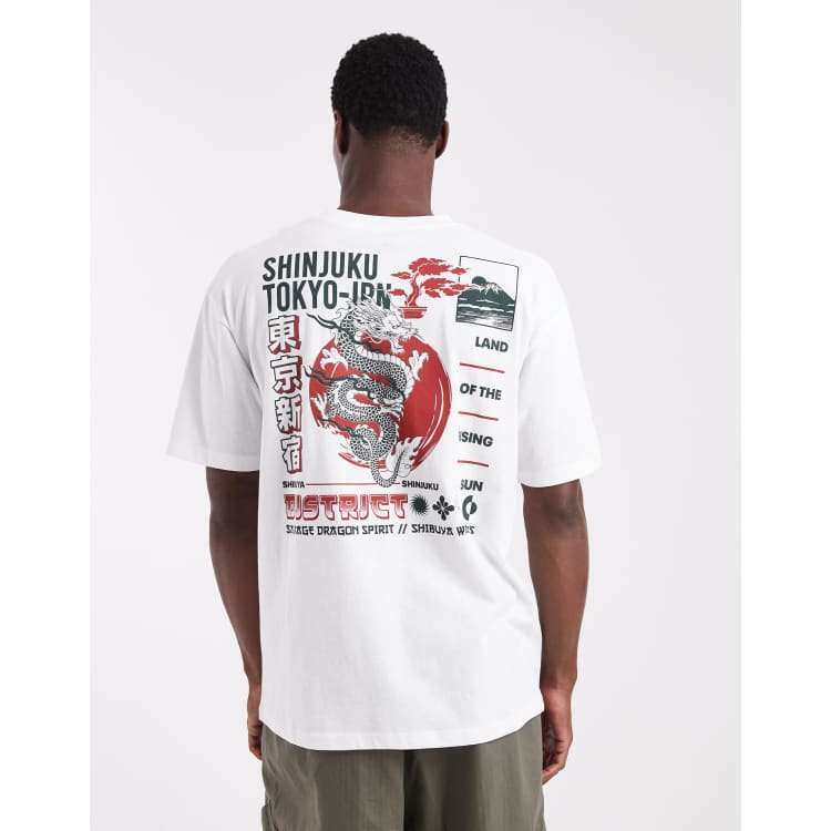 Jack & Jones t-shirt with tokyo back print in white | ASOS