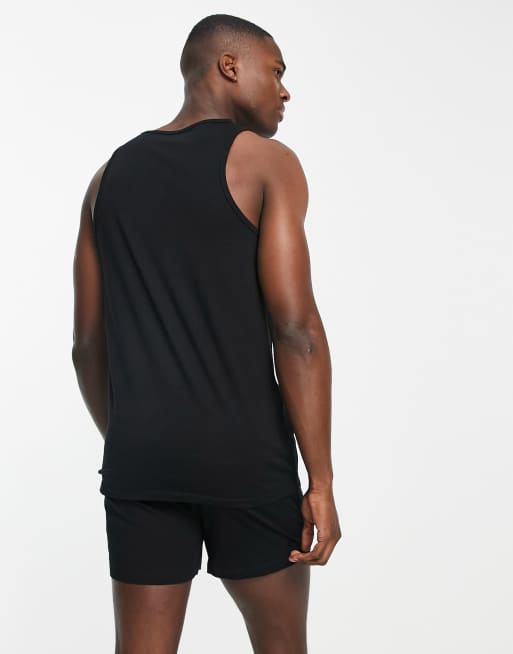 Jack Jones tank and shorts lounge set in black ASOS