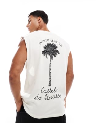 Jack & Jones Tank Top With Palm Back Print