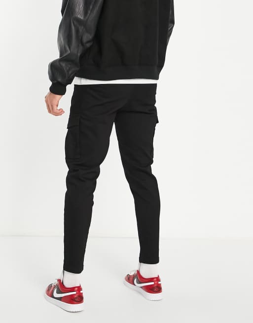 Jack & Jones tapered cargo pants in black, 2 of 4