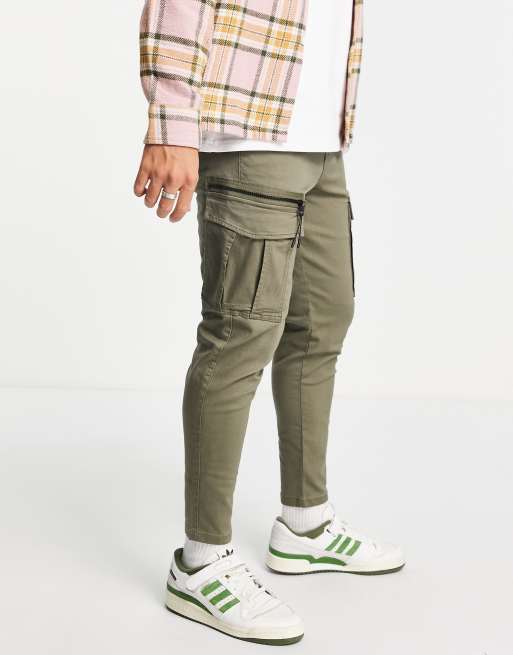Jack & Jones tapered cargo pants in khaki