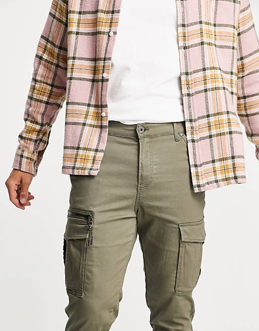 Trousers & Chinos Jack & Jones tapered cargo trousers in khaki 