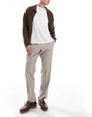 tapered drawstring smart pants in beige-Neutral