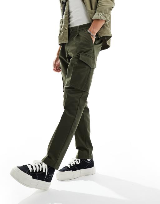 Jack & Jones - Tapered, elegante cargobukser med plisseringer foran i kakigrøn, 2 af 5