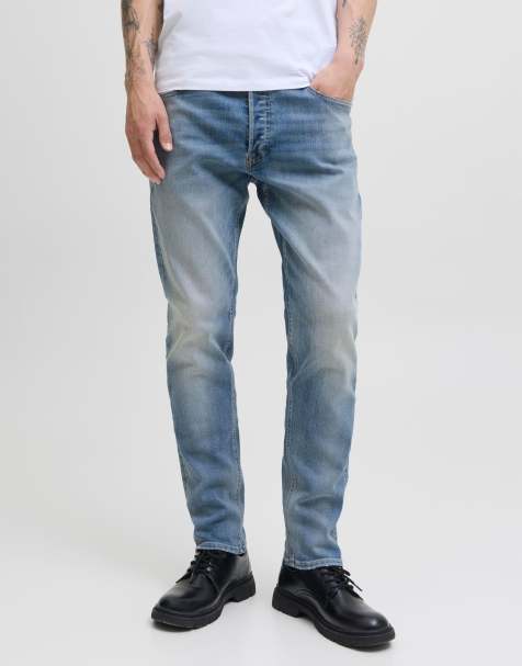 Jack & Jones Tapered fit jeans in blue denim