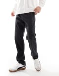 [Jack & Jones] Jack & Jones tapered fit smart pants with drawstring waist in dark grey S Dark Grey Melange