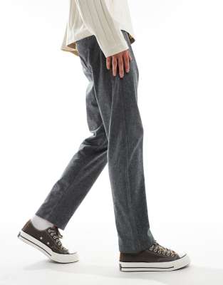 Jack & Jones Tapered Fit Smart Pants With Drawstring Waist In Gray
