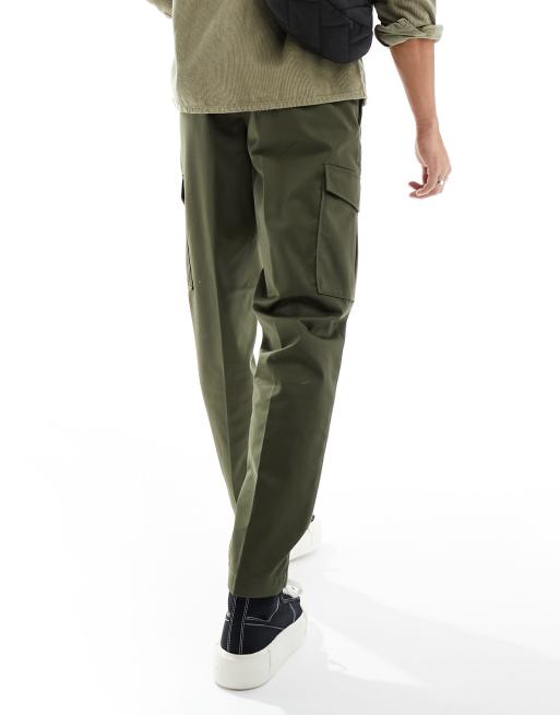 Jack & Jones tapered smart cargo pants with front pleat in khaki, 3 of 5