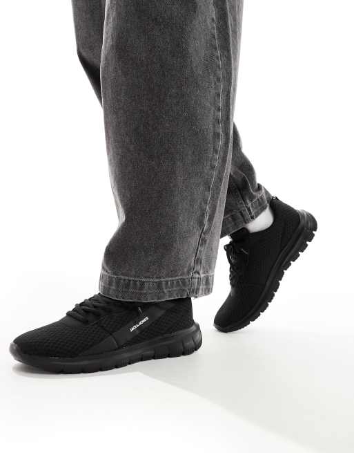 Jack & Jones Taylor mesh trainer in black