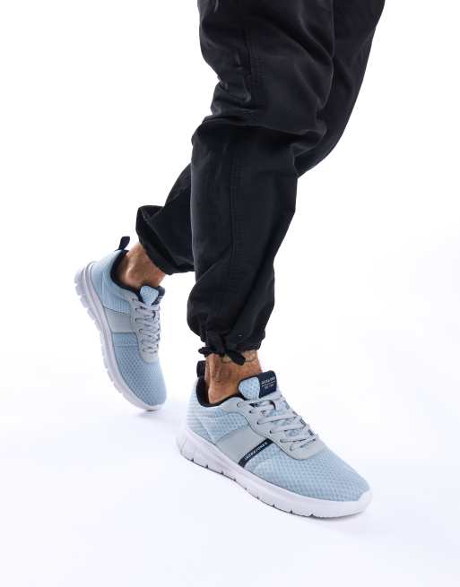 Jack & Jones Taylor mesh trainer in blue, 4 of 4