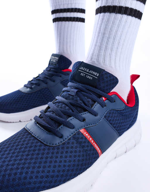 Jack & Jones Taylor mesh trainer in navy, 3 of 3