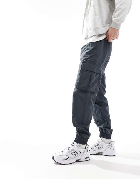 Jack & Jones tech cuffed cargo pants in dark grey - view 1
