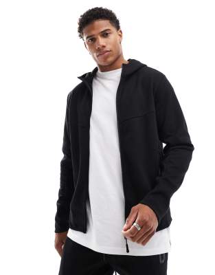 Jack & Jones Tech Zip Up Hoodie In Black - Part Of A Set