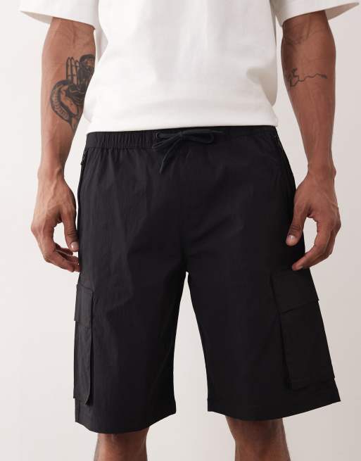 Jack & Jones technical cargo shorts in black, 5 of 5
