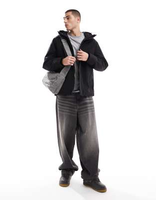 Jack & Jones Technical Parka With Padded Lining In Black