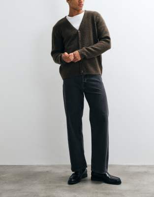Jack & Jones Ted Loose Straight Jeans In Black