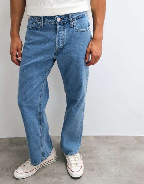 Jack & Jones Ted loose straight jeans in mid blue wash - view 1