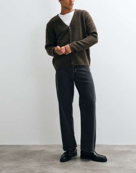 Jack & Jones Ted losse rechte jeans in zwarte wassing - view 1