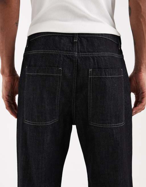 Jack & Jones - Ted - Mørkeblå afslappede jeans med lige ben i rå denim - Del af sæt, 5 af 5