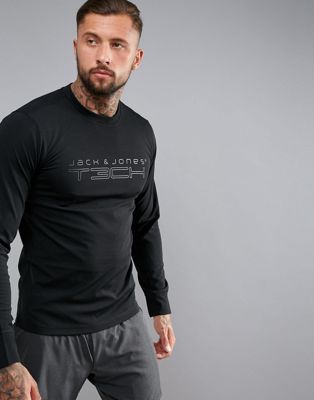 Jack & Jones - Teknisk träningssweatshirt-Svart