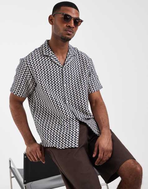 Jack & Jones – Teksturowana granatowa koszula w paski - view 1