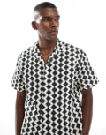[Jack & Jones] Jack & Jones texture shirt in black S Black