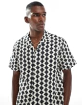Jack & Jones textured shirt in black