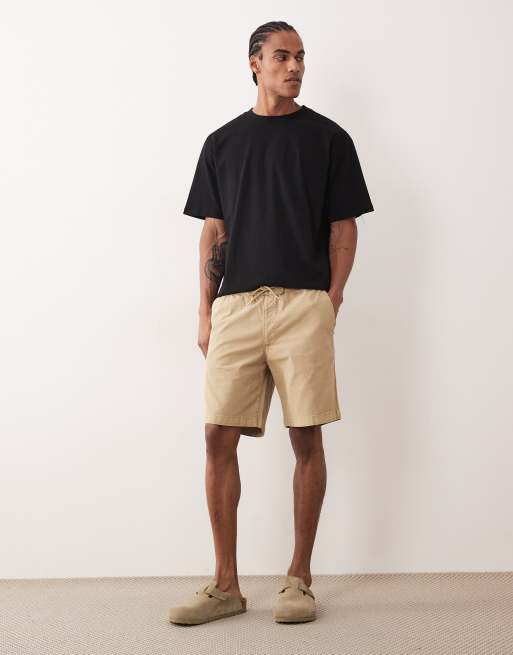 Jack & Jones textured drawstring shorts in beige, 2 of 5