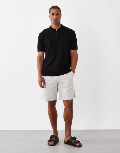 Jack & Jones textured drawstring shorts in lgiht grey - view 1