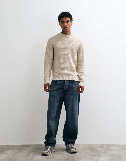 Jack & Jones textured jumper in beige, 2 of 5