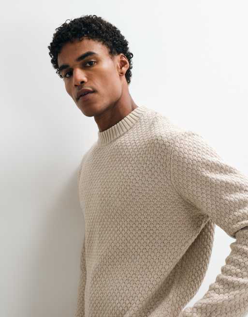 Jack & Jones textured jumper in beige, 5 of 5