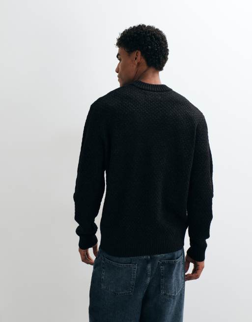 Jack & Jones textured jumper in dark grey, 5 of 5