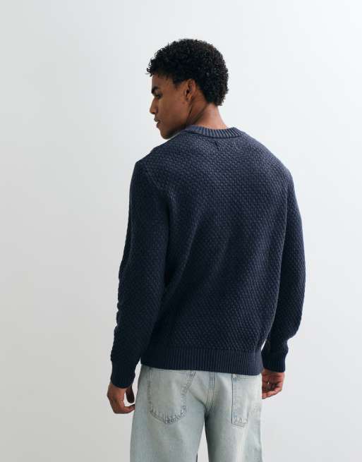 Jack & Jones textured jumper in navy, 5 of 5