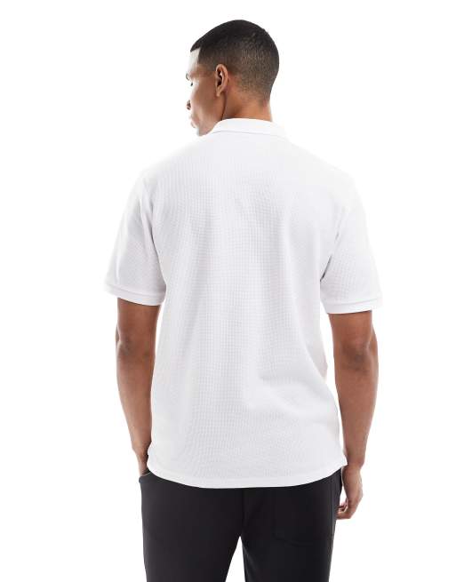 Jack & Jones textured polo in white, 3 of 5