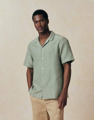 Jack & Jones Textured Print Shirt In Green
