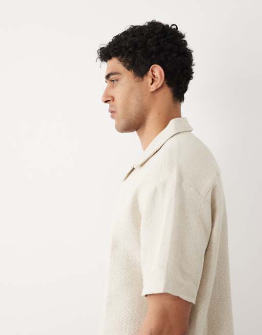 Jack & Jones textured print shirt in white, 4 of 5