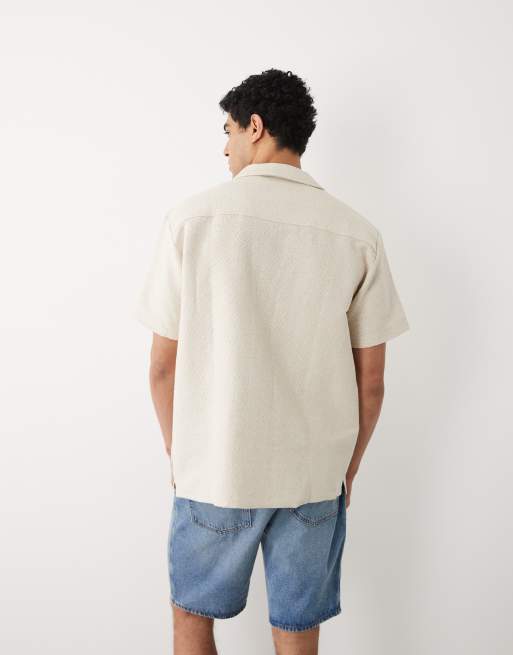 Jack & Jones textured print shirt in white, 5 of 5