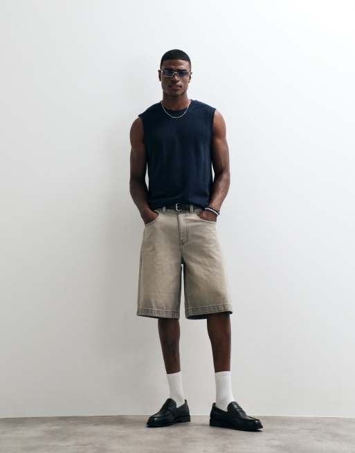 Jack & Jones textured ribbed tank in navy, 2 of 5