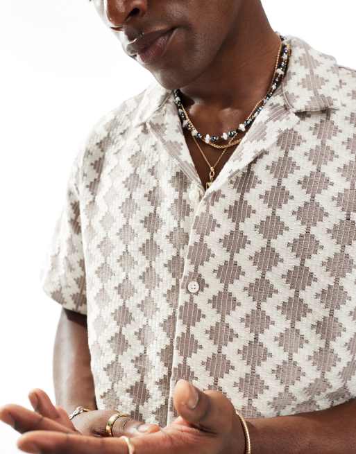 Jack & Jones crochet shirt in beige