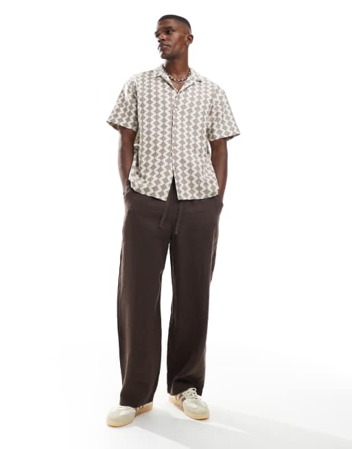 Jack & Jones crochet shirt in beige
