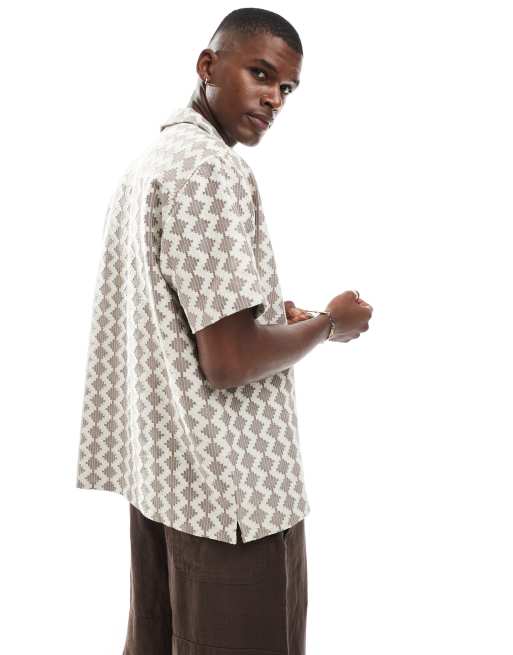 Jack & Jones crochet shirt in beige